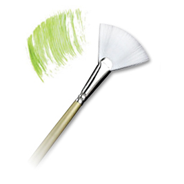 Snowhite Long Handle Fan Brush